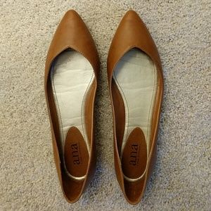 a.n.a. Brown Leather Flats